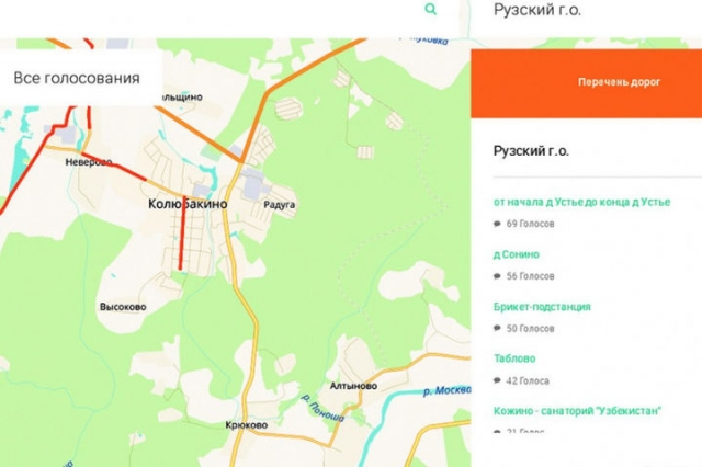 Голосуй за свою дорогу в Рузском округе