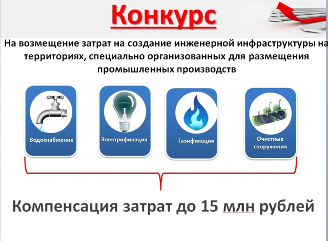 Объявлен конкурс по реализации возмещения затрат на создание  инженерной инфраструктуры