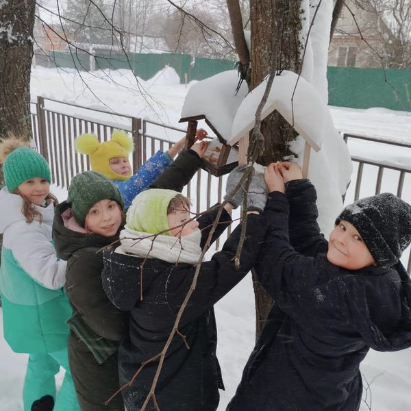 Дороховские школьники подкармливают пернатых